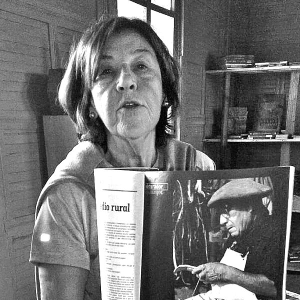 La encantadora biblioteca rural en una escuela de tablas
